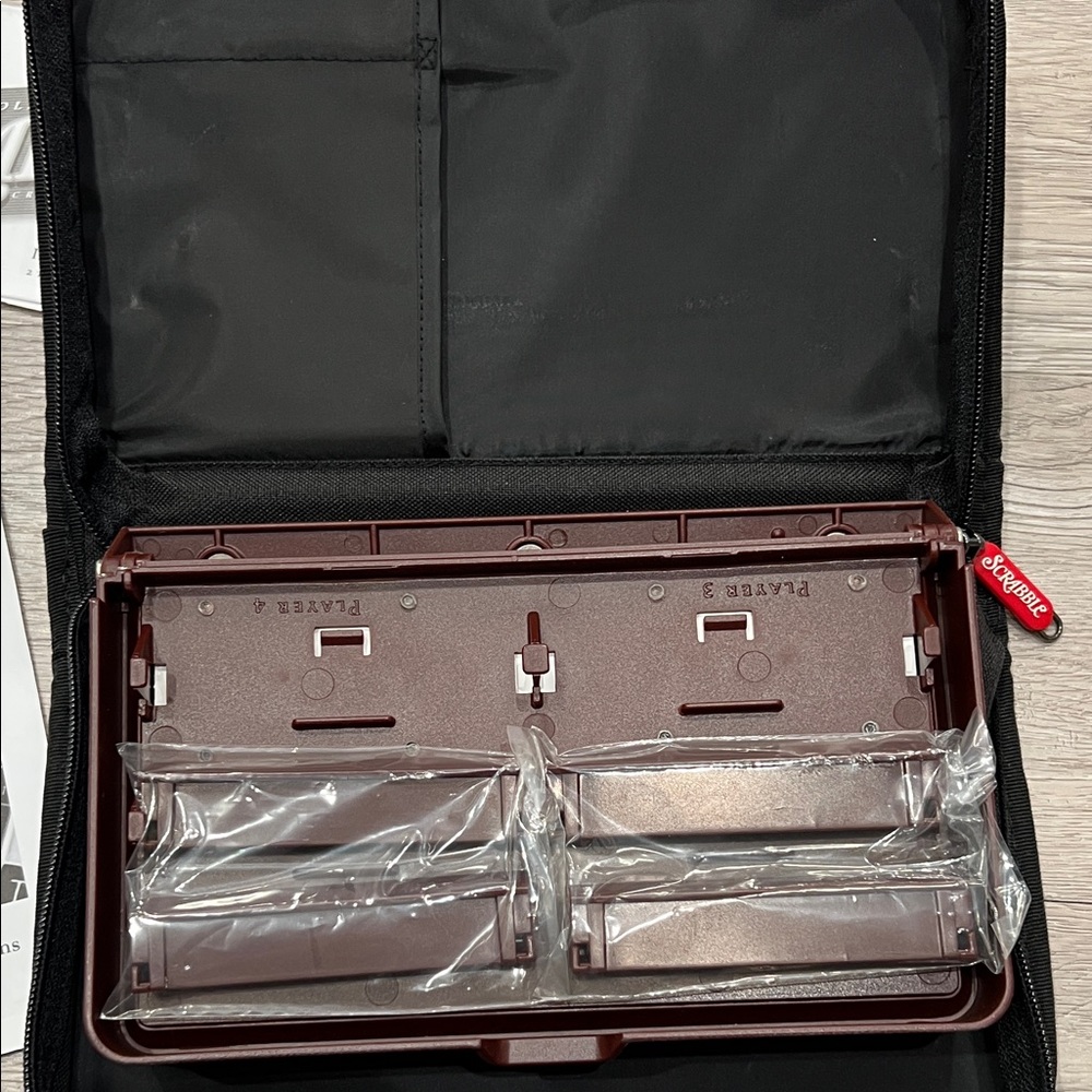Travel Scrabble Game Zipper Case Crossword HASBRO Game Folio Edition NEW - Picture 9 of 13